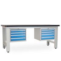 Dielenský stôl Solid MDF-44, 210 cm, 2 závesné boxy